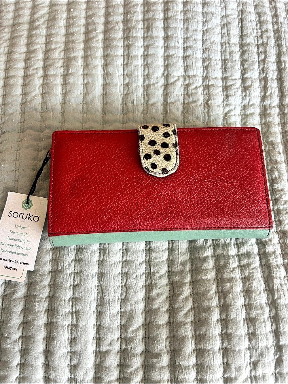 Soruka Color Block Animal Print Wallet NWT